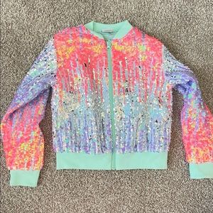 DISNEY frozen sequin bomber